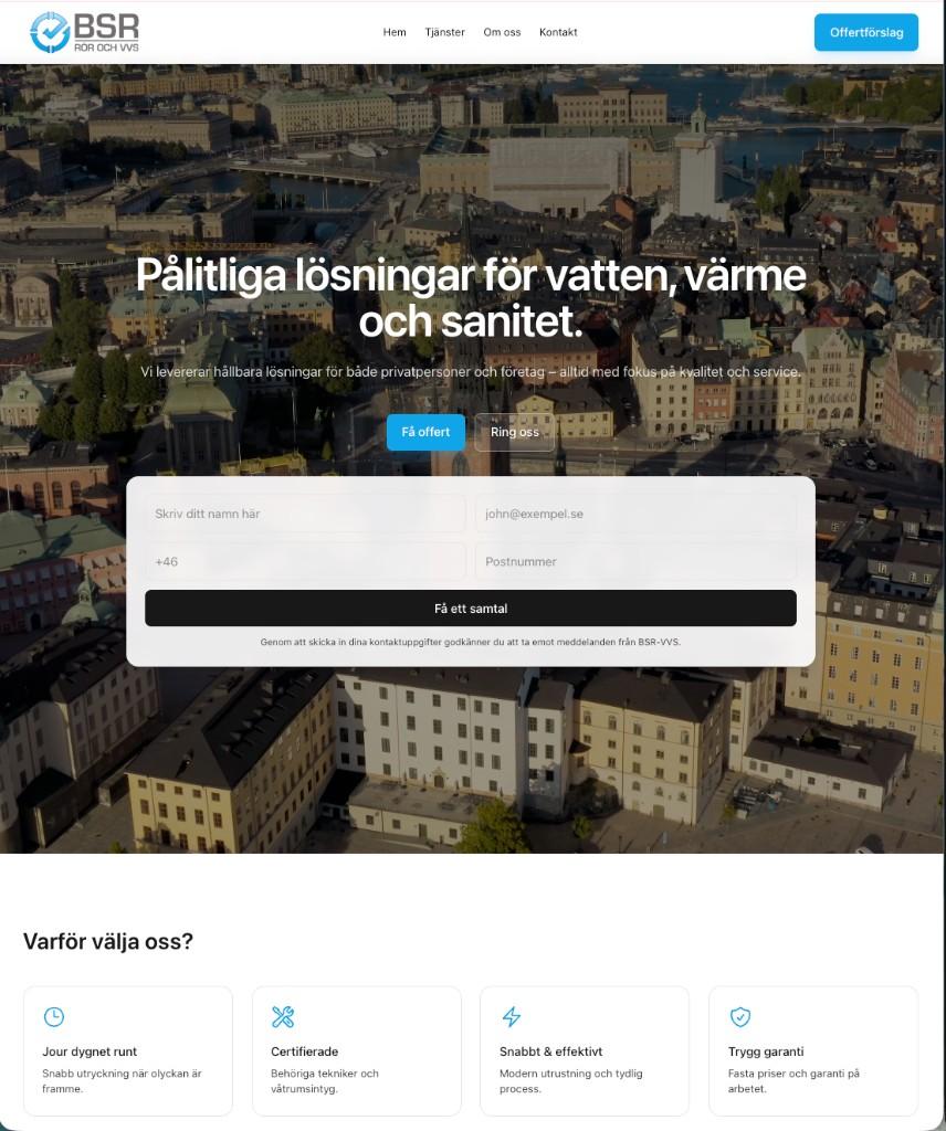 Skärmdump av BSR VVS